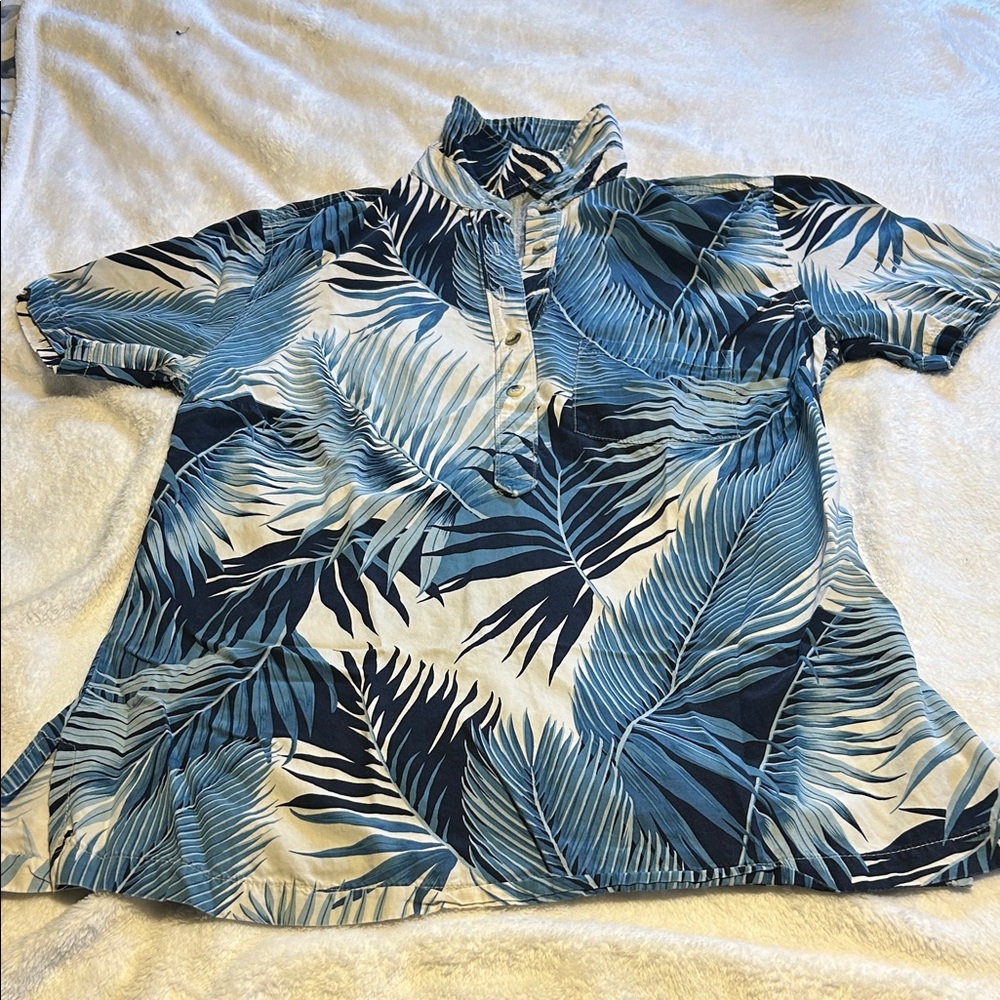Tropical Leaf Print Women's Blouse